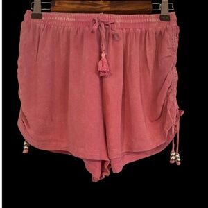 POL Ultra Light Semi-Sheer Tassel Shorts NWOT